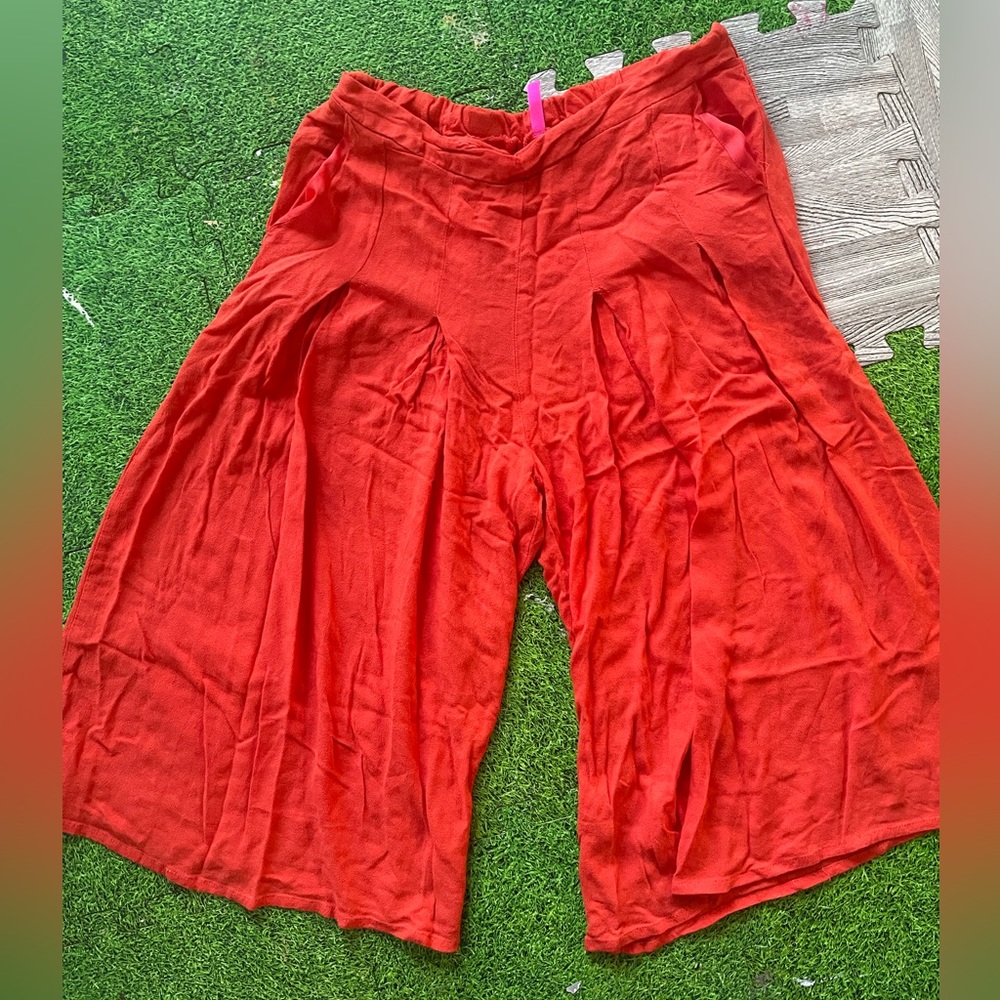 Orange culotte pant fits S-M